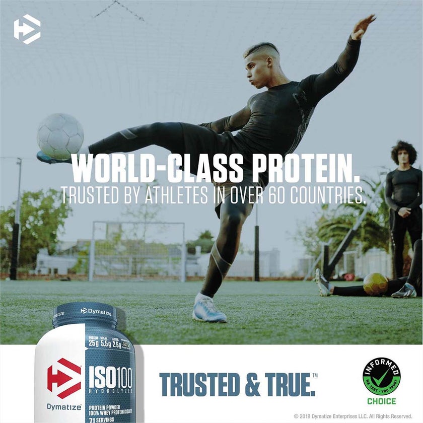 Dymatize ISO 100 Fast Absorbing Protein Powder, 100% Whey Protein Isolate, Birthday Cake, 2.3kg