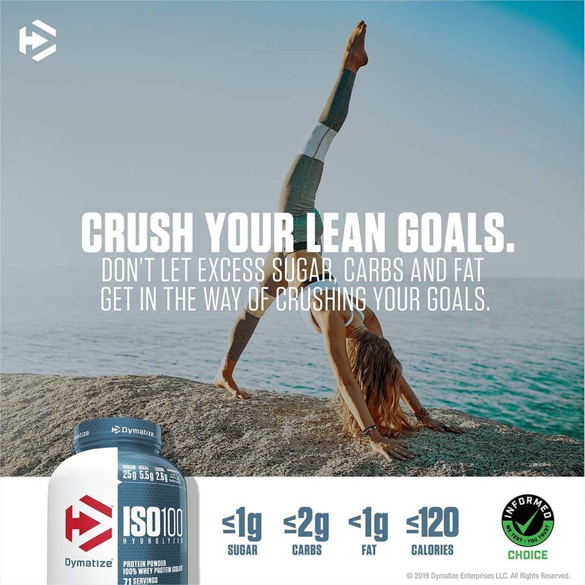 Dymatize ISO 100 Fast Absorbing Protein Powder, 100% Whey Protein Isolate, Birthday Cake, 2.3kg