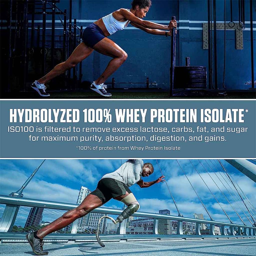 Dymatize ISO 100 Fast Absorbing Protein Powder, 100% Whey Protein Isolate, Fudge Brownie, 2.3kg