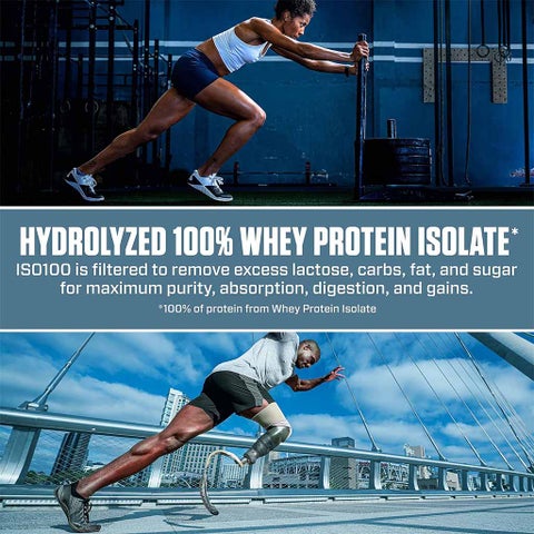 Dymatize ISO 100 Fast Absorbing Protein Powder, 100% Whey Protein Isolate, Gourmet Chocolate, 2.3kg