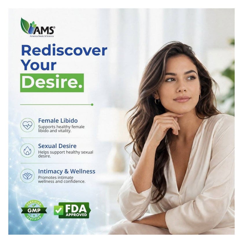 AMS Velvet Power Red Deer Antler Capsules, Fertility Support - 60 Capsules
