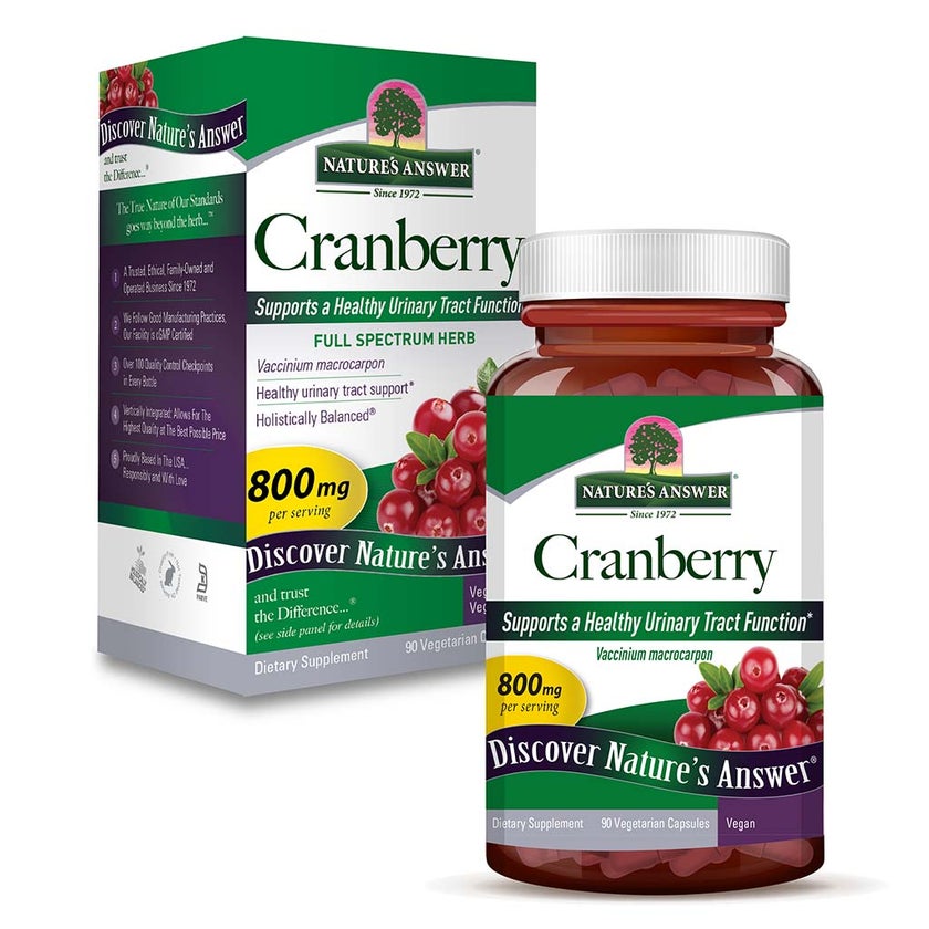 Nature's Answer Cranberry 800mg Vegan Capsules For Urinary Tract Health, Pack of 90's