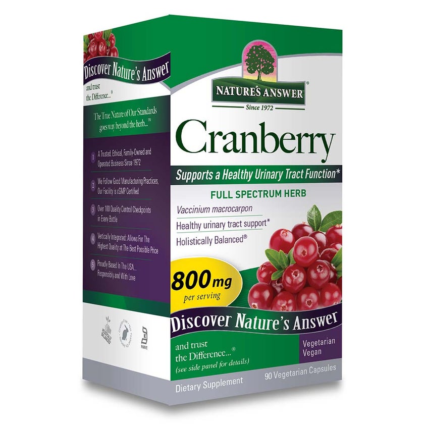 Nature's Answer Cranberry 800mg Vegan Capsules For Urinary Tract Health, Pack of 90's