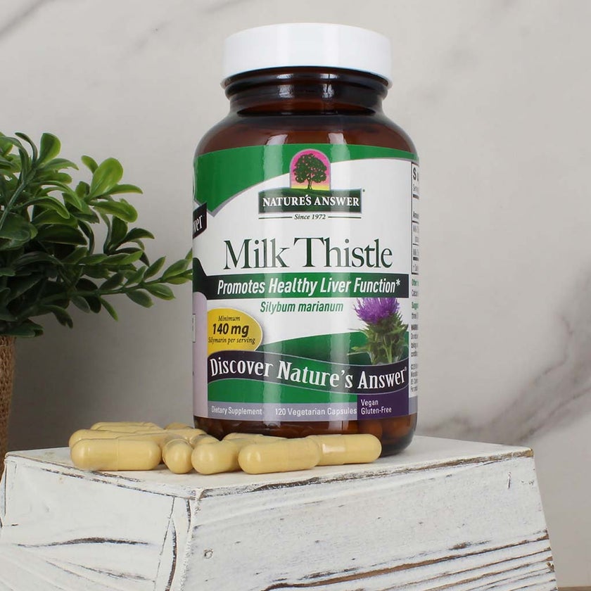 Nature's Answer Milk Thistle Seed Standardized Vegan Capsules For Detox & Liver Function, Pack of 120's