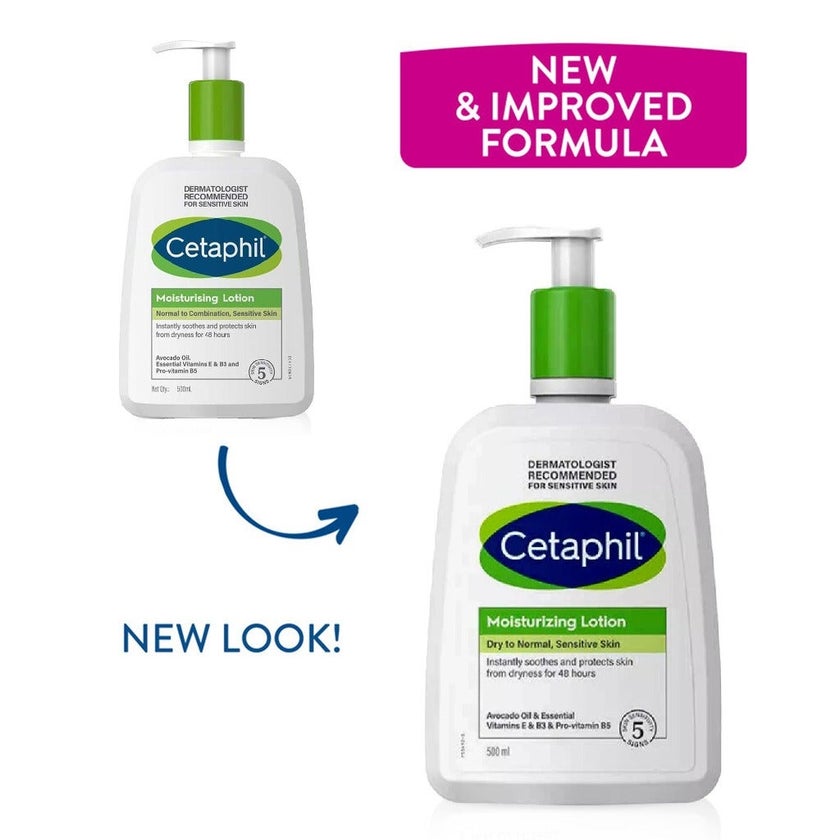 Cetaphil Moisturizing Lotion, Face & Body Moisturizer For Men & Women With Dry to Normal and Sensitive Skin, Unscented, 500ml