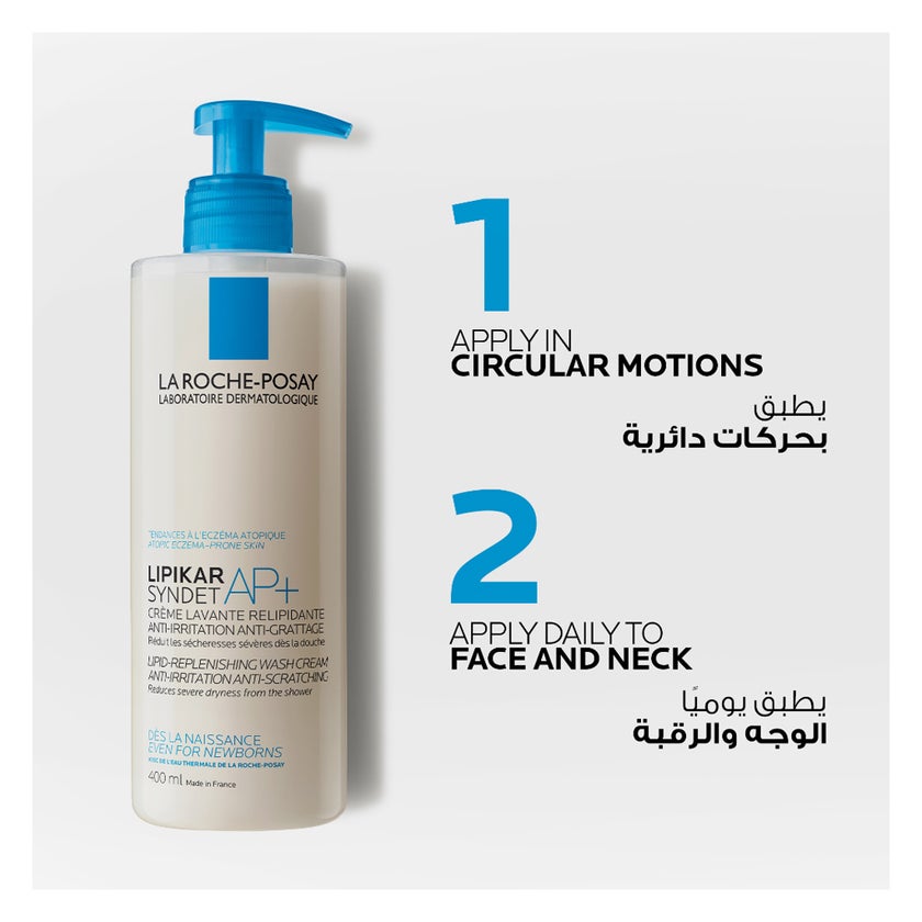 La Roche-Posay Lipikar Syndet AP+ Body Wash For Extremely Dry Atopic Eczema-Prone Skin 400ml