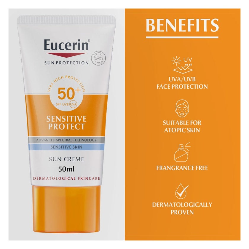 Eucerin Sun Sensitive Protect SPF50+ Sunscreen Cream For Sensitive Skin 50ml 1+1 PROMO 