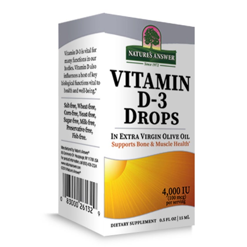 Nature's Answer Vitamin D3 4000IU Drops For Bone & Muscle Health, 15ml