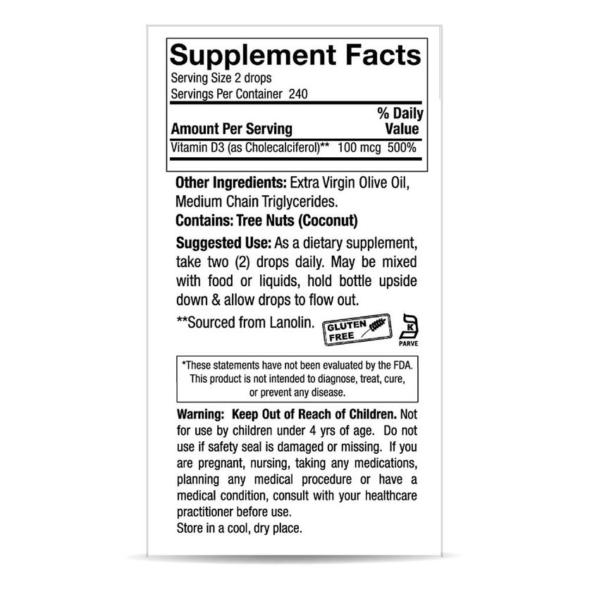 Nature's Answer Vitamin D3 4000IU Drops For Bone & Muscle Health, 15ml