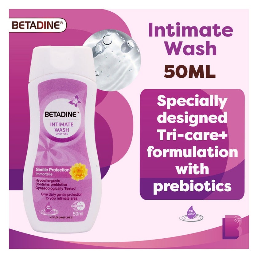 Betadine Daily Use Feminine Intimate Wash Gentle Protection, lmmortelle 50ml