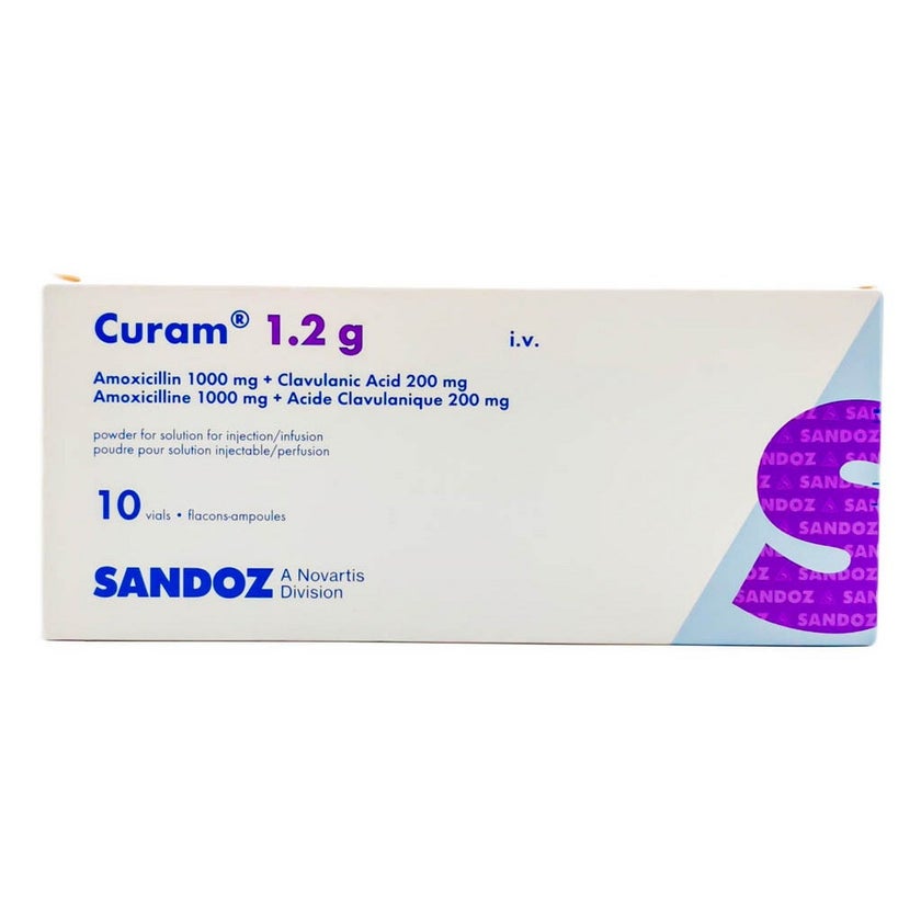 Curam 1.2g Intravenous Solution For Injection Vials, Pack of 10’s