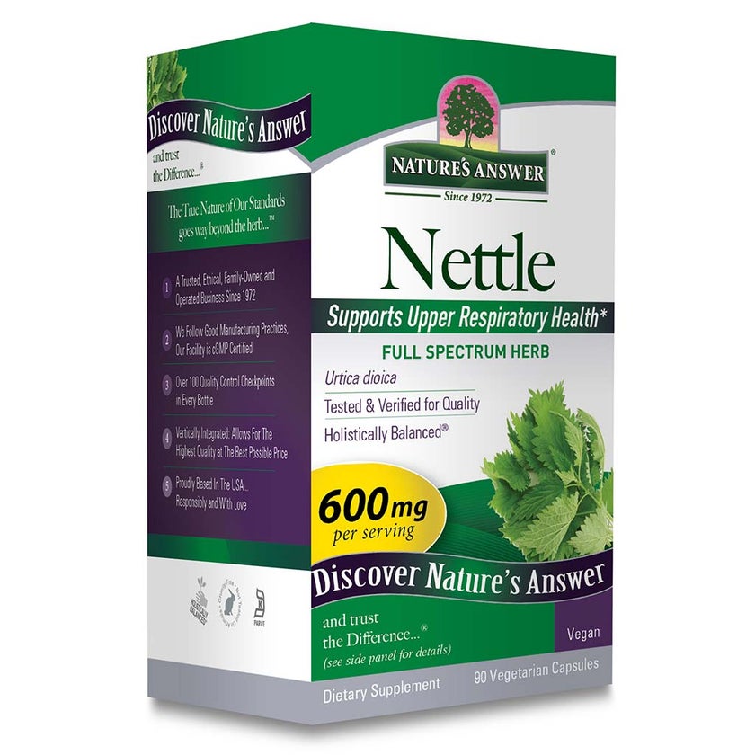 Nature's Answer Nettle Leaf 600mg Vegan Capsules For Upper Respiratory Health, Pack of 90's
