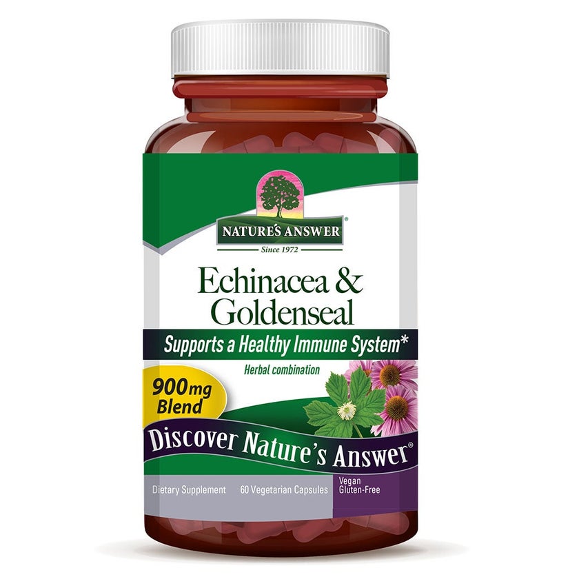 Nature's Answer Echinacea & Goldenseal 900mg Vegan Capsules For Immunity, Pack of 60's