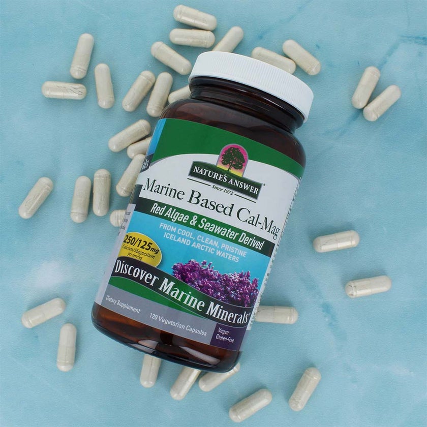 Nature's Answer Marine Based Calcium-Magnesium 250/125mg Vegan Capsules For Bone & Muscle Health, Pack of 120's