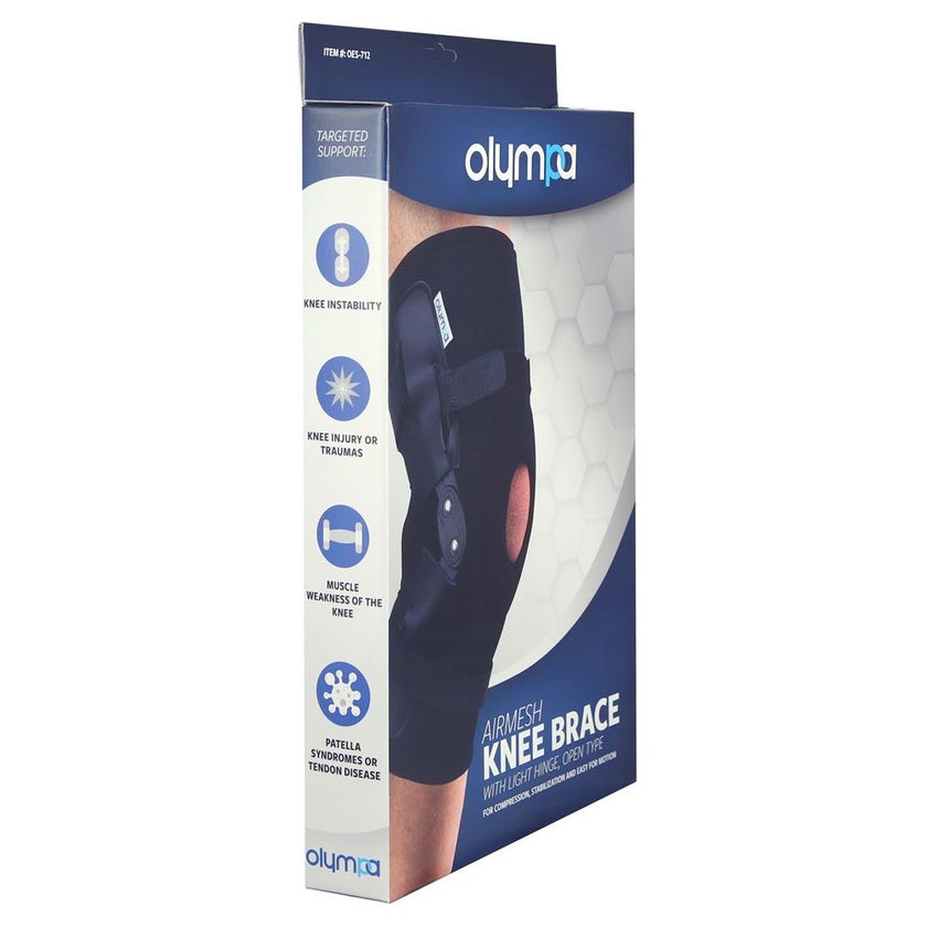 Olympa Airmesh Knee Brace Open Type Black Extra Extra Large OES-712