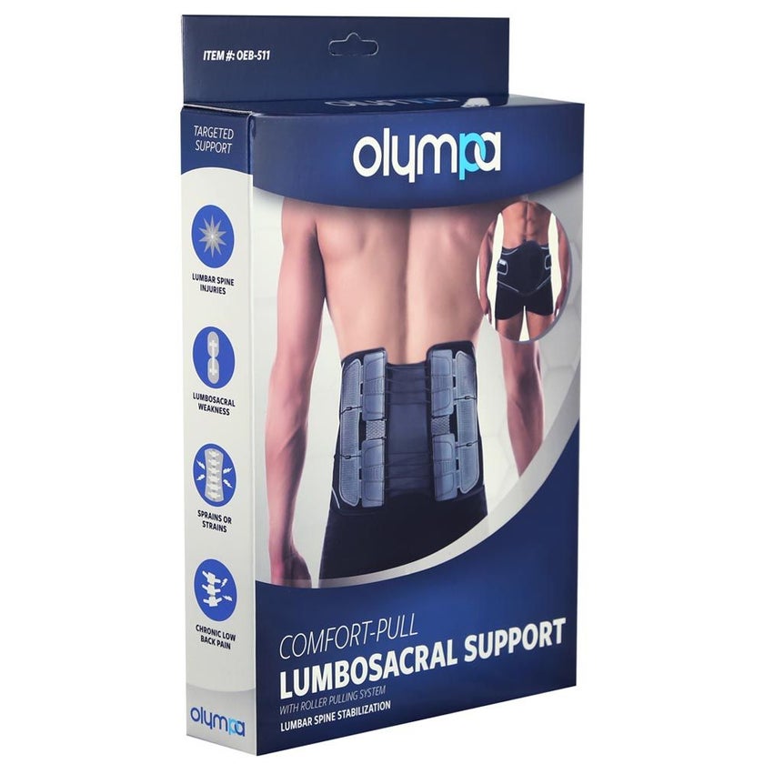 Olympa Comfort Pull Lumbo-Sacral Support Black Large/Extra Large OEB-511