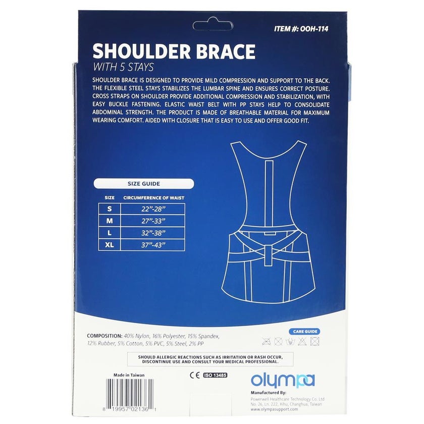 Olympa Shoulder Brace with 5 Stays Beige Small OOH-114