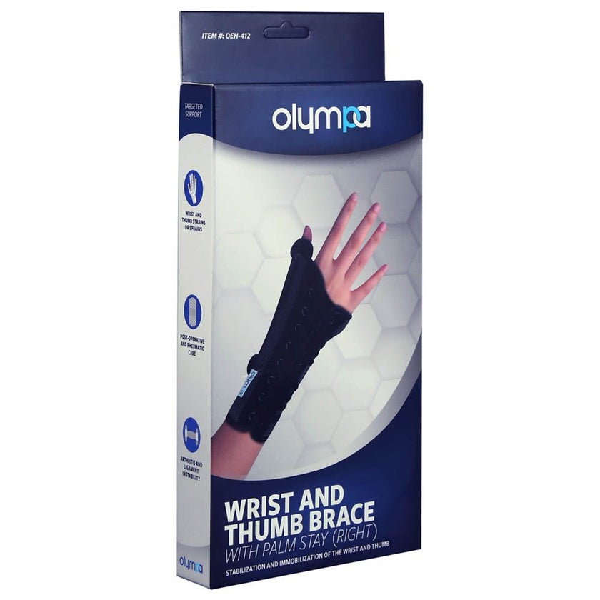 Olympa Wrist & Thumb Brace with Stay Right Grey-Black Large OEH-412
