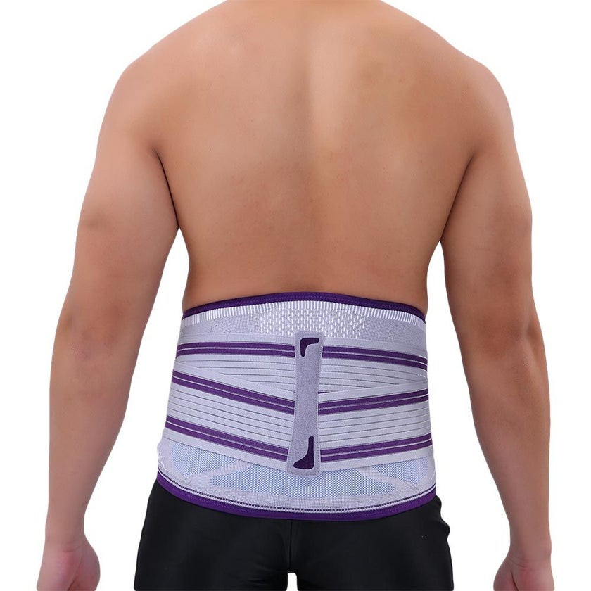 Olympa Snug Lumbar Support with 6 Stays and Massage Pad Cool Grey Medium