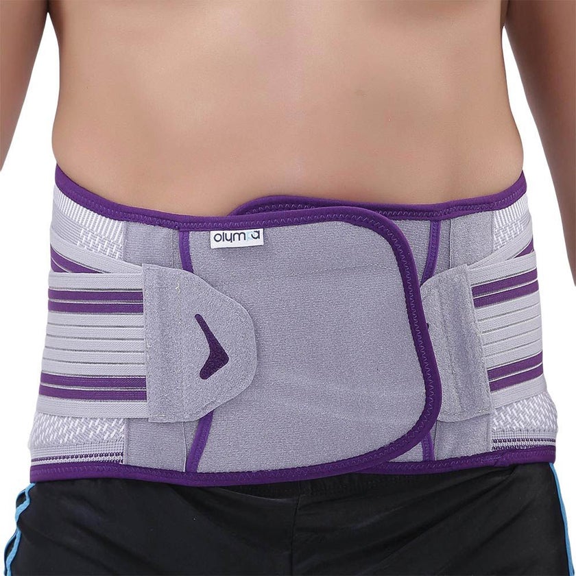 Olympa Snug Lumbar Support with 6 Stays and Massage Pad Cool Grey Extra Large OFB-511