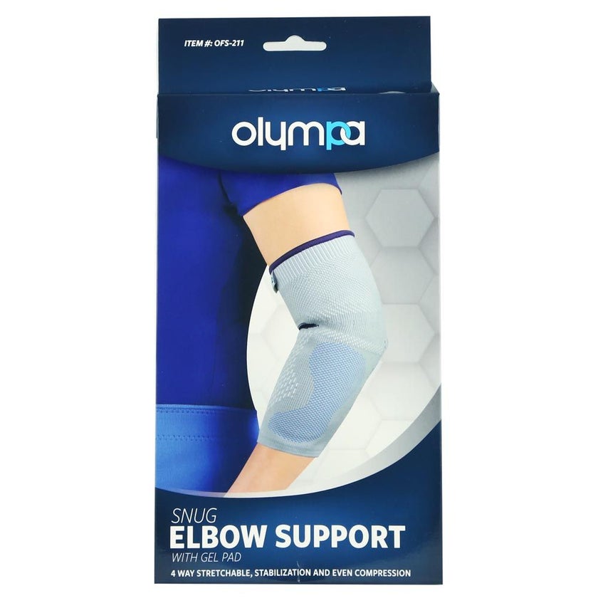 Olympa Snug Elbow Support with Gel Pad Medium Cool Grey OFS-211