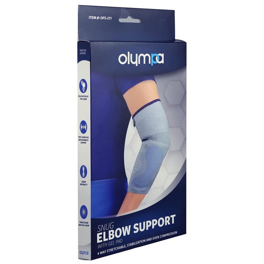 Olympa Snug Elbow Support with Gel Pad Medium Cool Grey OFS-211