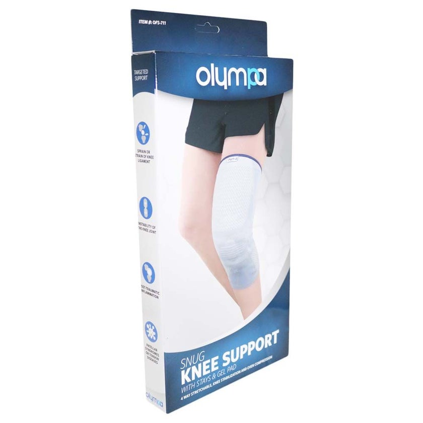 Olympa Snug Knee Support with Stay & Gel Pad Cool Grey Small OFS-711