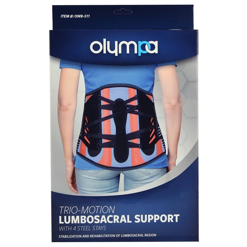 Olympa Trio Motion Lumbar Support with 4 steel stays 9.5 Medium OWB-511