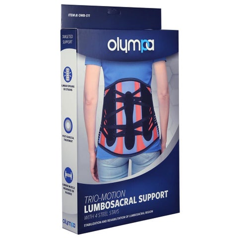 Olympa Trio Motion Lumbar Support with 4 steel stays 9.5 Extra Extra Large OWB-511