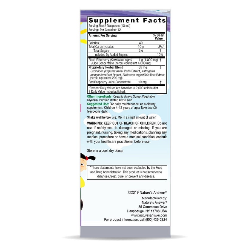 Nature's Answer Sambucus Kids Syrup For Immune Support 120ml