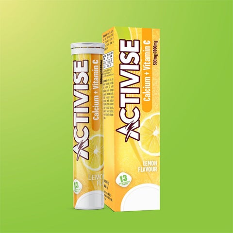 Activise Calcium + Vitamin C Lemon Flavor Effervescent Tablets For Bone & Immune Health, Pack of 13's