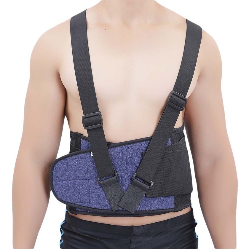 Olympa Industrial Back Support with Shoulder Straps Black Extra Extra Large OEB517