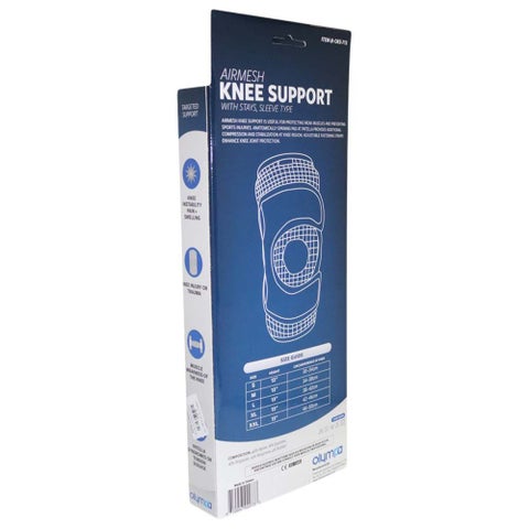 Olympa Airmesh Knee Support withStays Sleeve Black Extra Extra Large OES-713