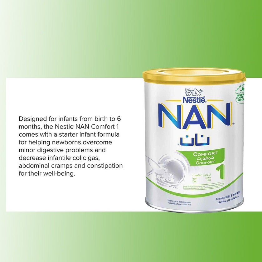 Nestle NAN Comfort Stage 1 Anti Colic Baby Milk Formula For 0 To 6 Months 400g