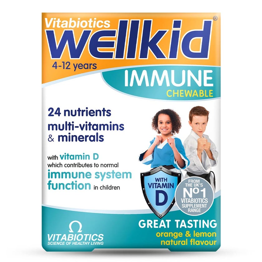 Vitabiotics Wellkid Immune Chewable Tablets With Multivitamins & Minerals For Kid's Immune Support, Pack of 30's