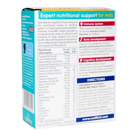 Vitabiotics Wellkid Immune Chewable Tablets - 30 Tablets