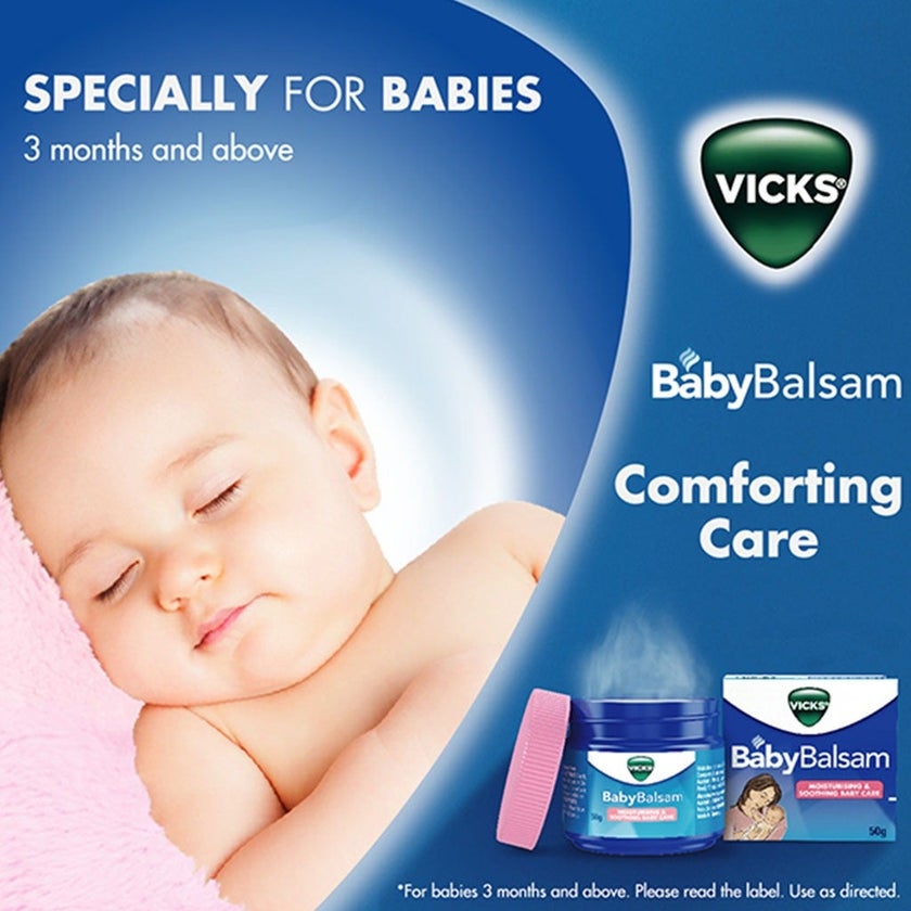 Vicks BabyRub Non-Medicated Soothing Ointment For 3+ Month Baby 50g