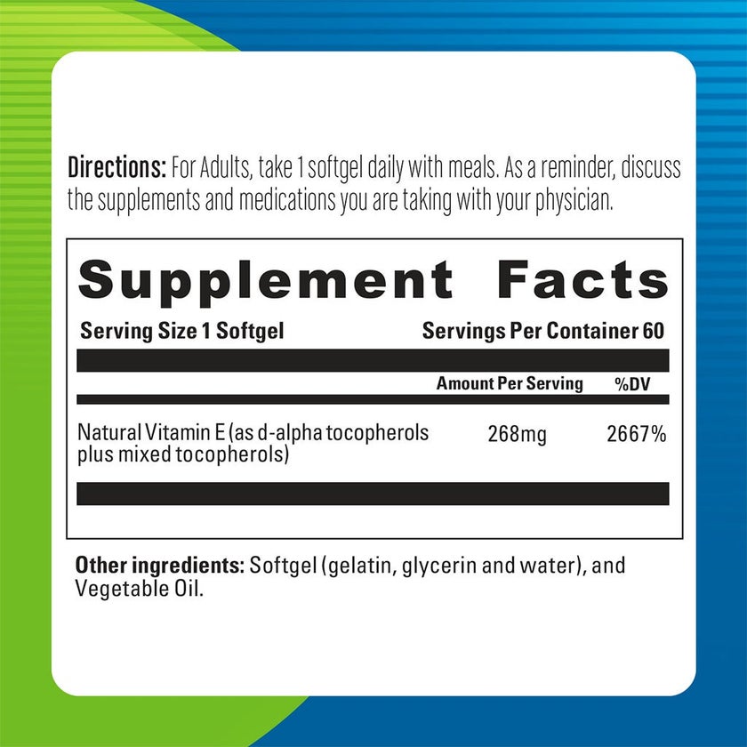 Blueberry Naturals Super E 400IU Softgels, Pack of 60's - B0210