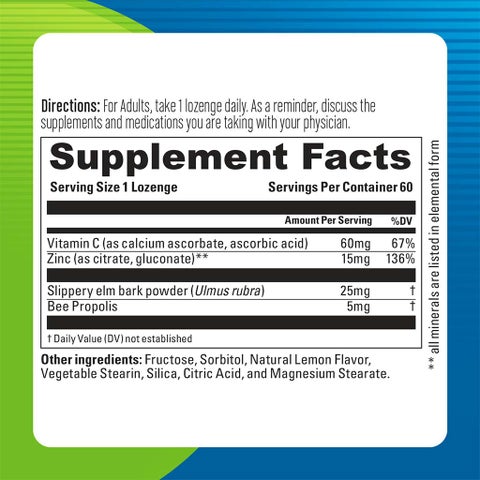 Blueberry Naturals Zinc Supplement - 60 Lozenges