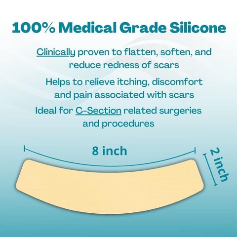 NewGel+ Advanced Medical-Grade 2" x 8" C-Section Strip For C-Section Scar Management, NG-160 Beige