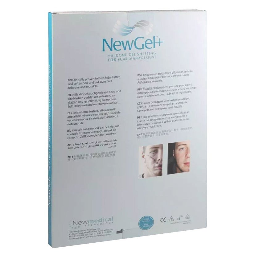 NewGel+ Advanced Medical-Grade 2" x 8" C-Section Strip For C-Section Scar Management, NG-360 Clear