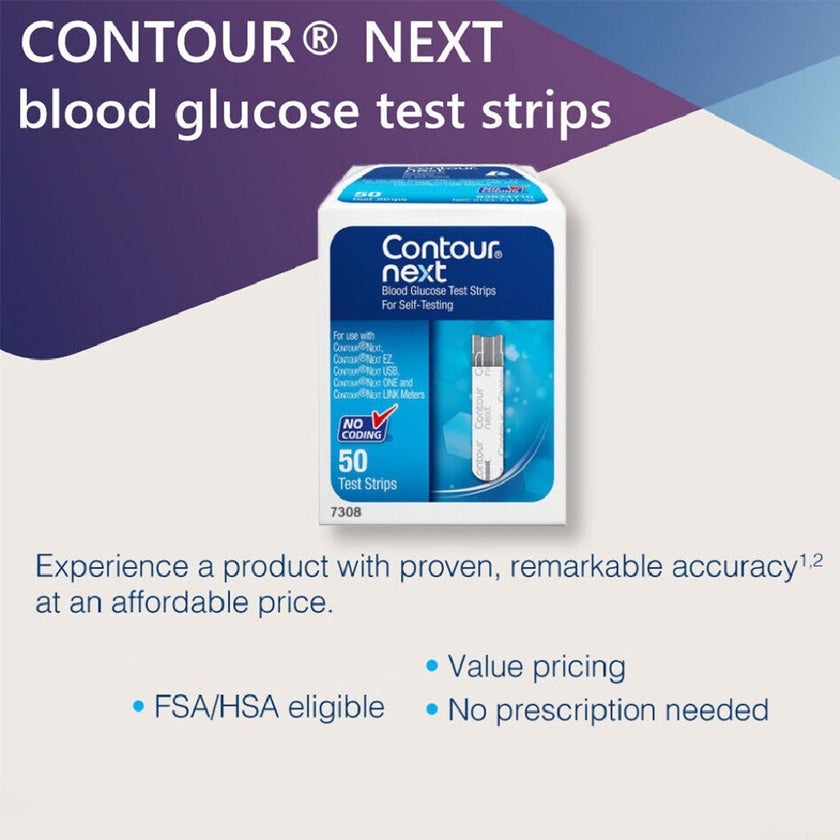 Ascensia Contour Next Blood Glucose Test Strips, Pack of 50's