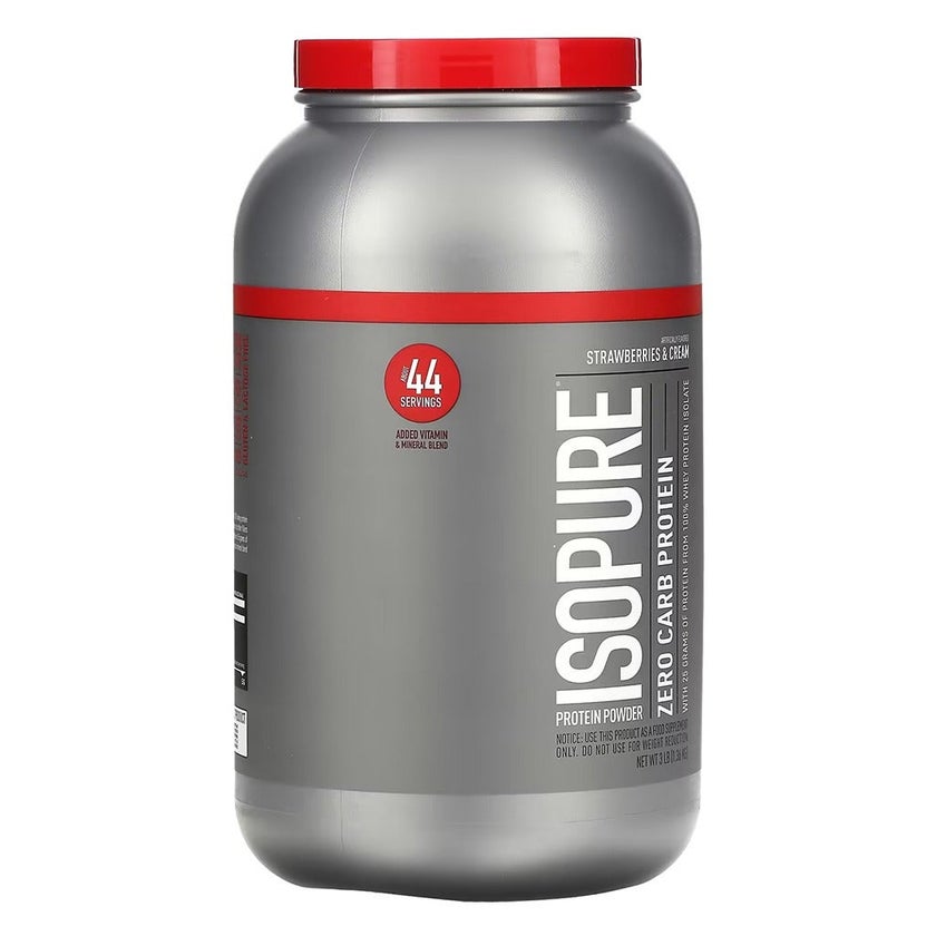 Natures Best Isopure Zero Carb Protein Powder Strawberries & Cream 3 lb
