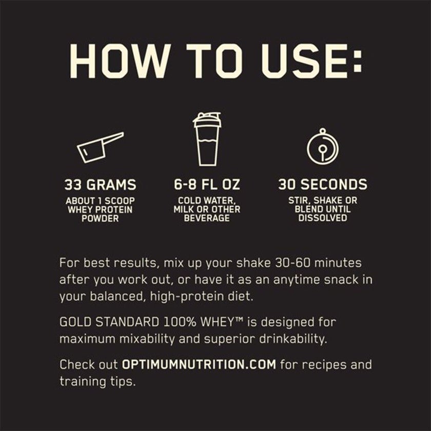 Optimum Nutrition Gold Standard 100% Whey Protein Powder Drink Mix Cookies & Cream Powder 5lb