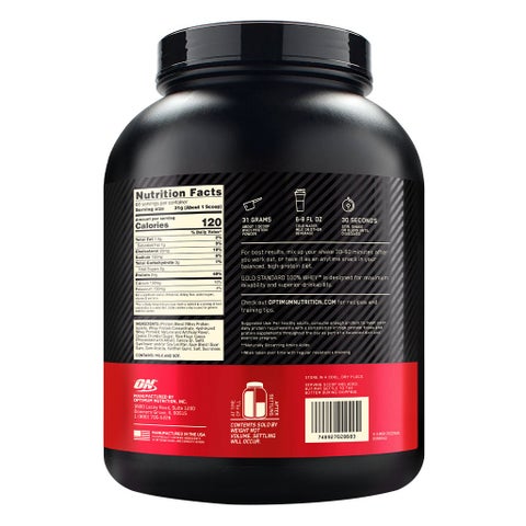 Optimum Nutrition Gold Standard 100% Whey Protein Powder Drink Mix Cookies & Cream Powder 5lb