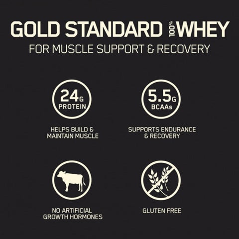 Optimum Nutrition Gold Standard 100% Whey Protein Powder Drink Mix Cookies & Cream Powder 5lb
