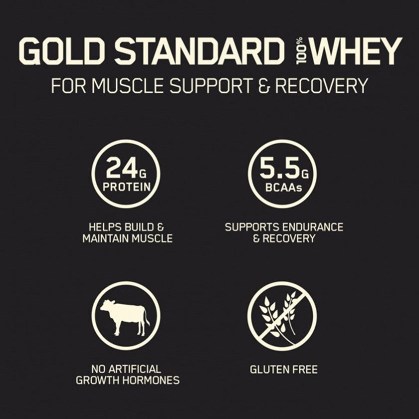 Optimum Nutrition Gold Standard 100% Whey Protein Powder Drink Mix Cookies & Cream Powder 5lb