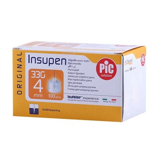 Pic Solution Insupen 4 mm Insulin Pen Needle 33G, Pack of 100's