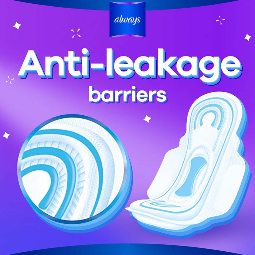 Always Cool & Dry, No Heat Feel, Maxi Thick, Large Sanitary Pads With Wings, Pack of 30's