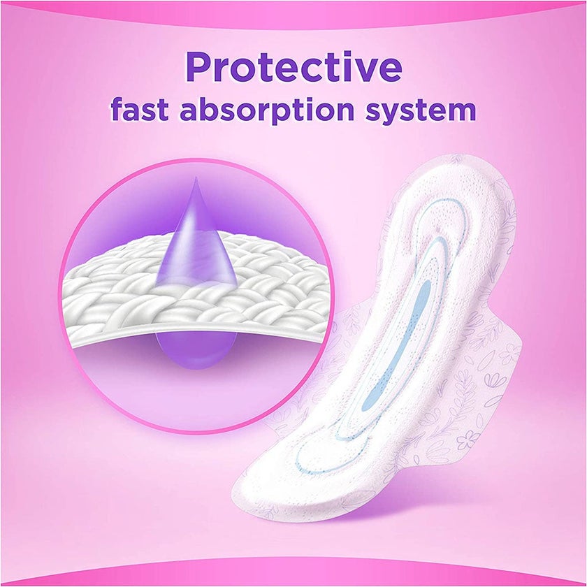 Always Skin Love Maxi Thick & Large Sanitary Pads With Lavender Freshness, Pack of 24's